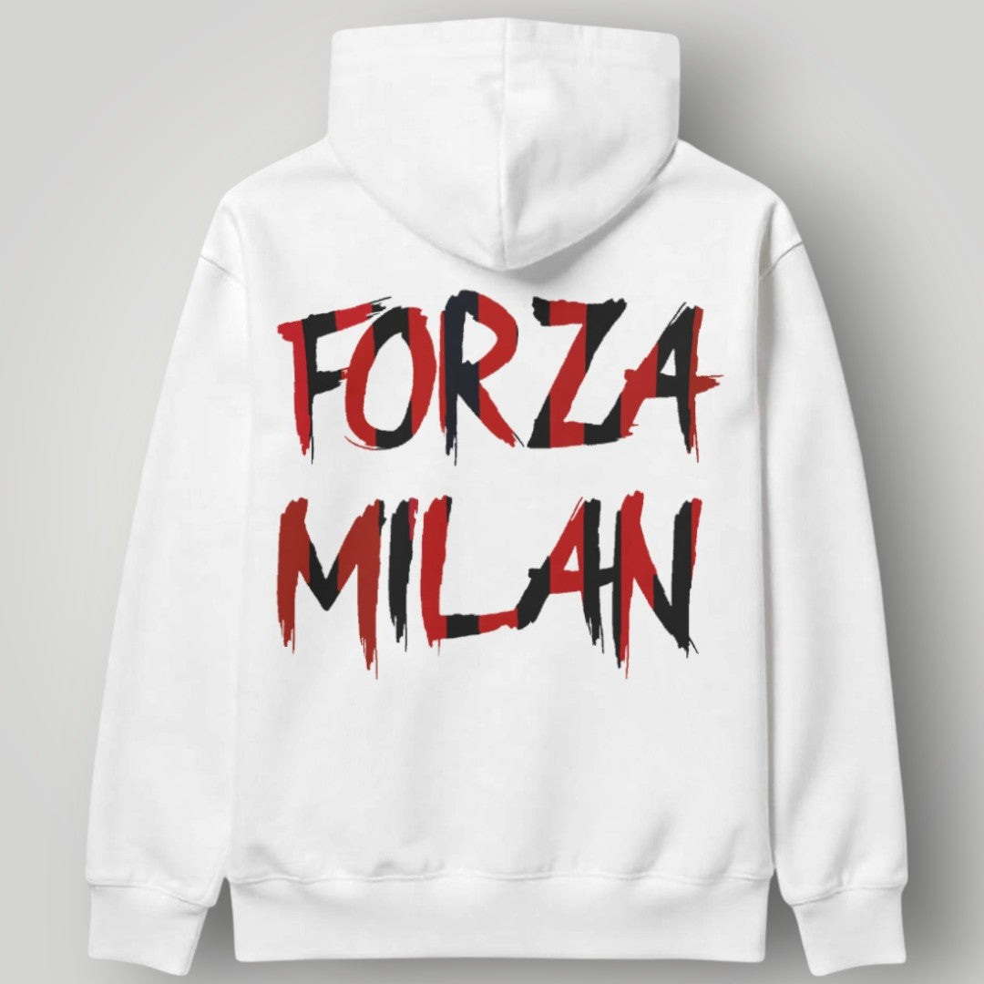 AC Milan "Rossoneri Per Sempre" White Hoodie - 1899 Heritage Typography Pullover