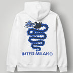 Inter Milan "Serpent Wrap" Hoodie - White Biscione Graphic Pullover - Modern Nerazzurri Streetwear