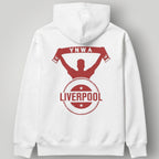 Liverpool F.C. Classic Varsity Circle Hoodie - White Two-Tone LFC Heritage Apparel