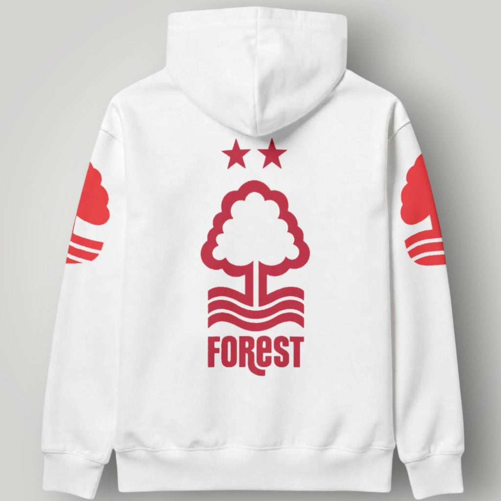 Nottingham Forest "We Are Back" Hoodie - Iconic Red Forest Crest Pullover - NFFC Premier League Streetwear