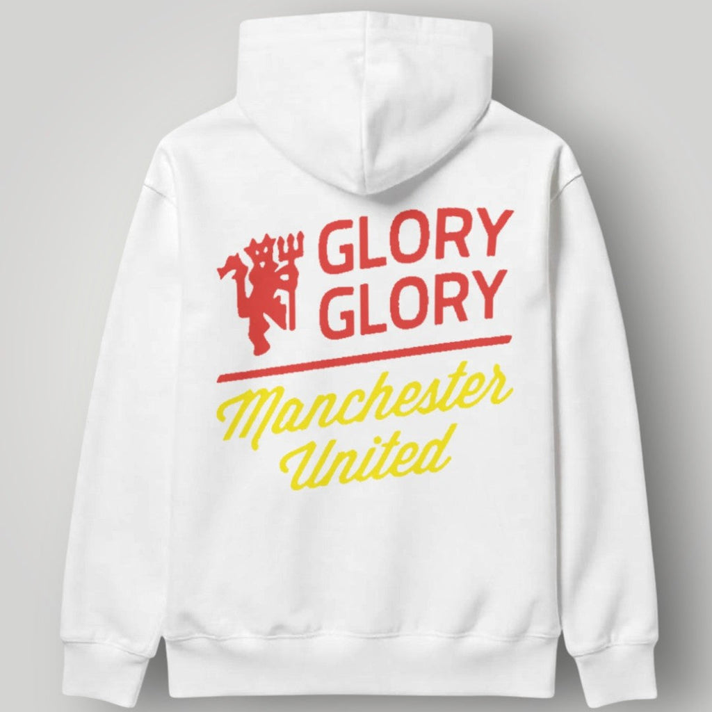 Manchester United "Born, Live, Die United" Life-Long Fan Hoodie - Black & Gold MUFC Slogan Sweatshirt