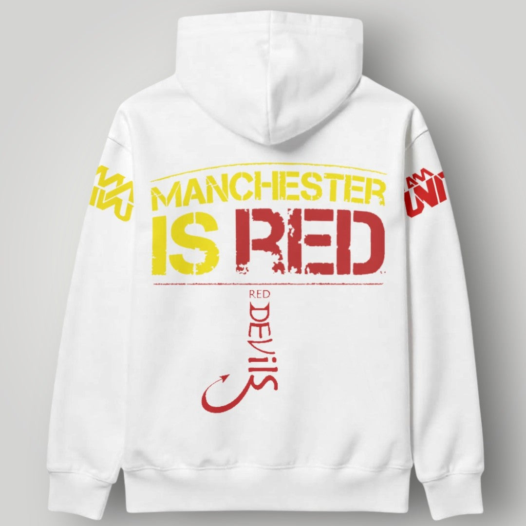 Manchester United Fan Hoodie - Red Devils Graphic Streetwear Pullover