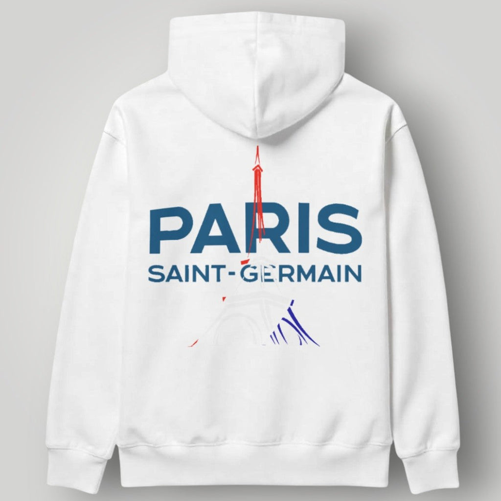 PSG Urban Brushstroke Hoodie - Modern Vertical Stripe Black Paris Pullover
