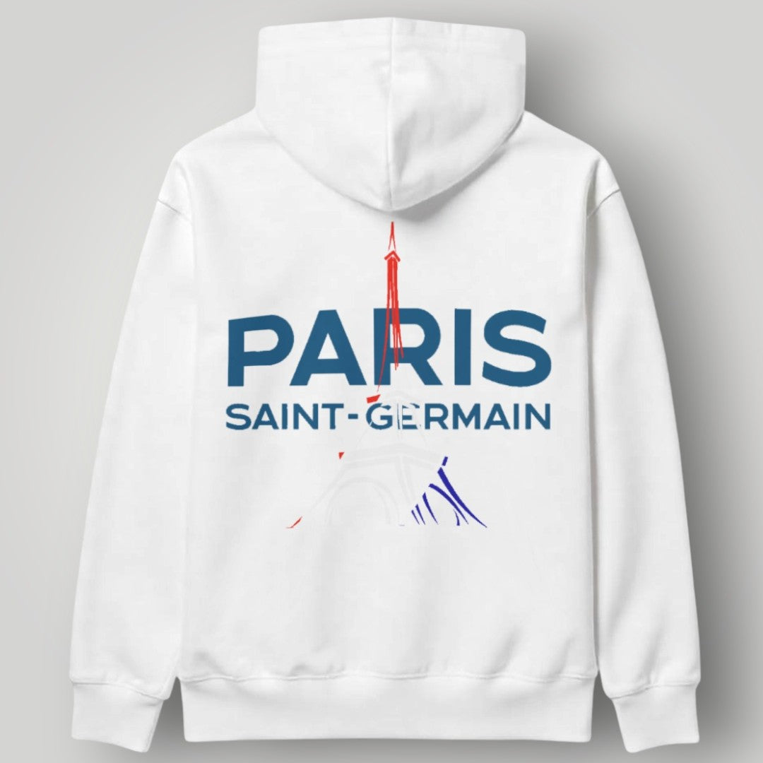 PSG Urban Brushstroke Hoodie - Modern Vertical Stripe Black Paris Pullover