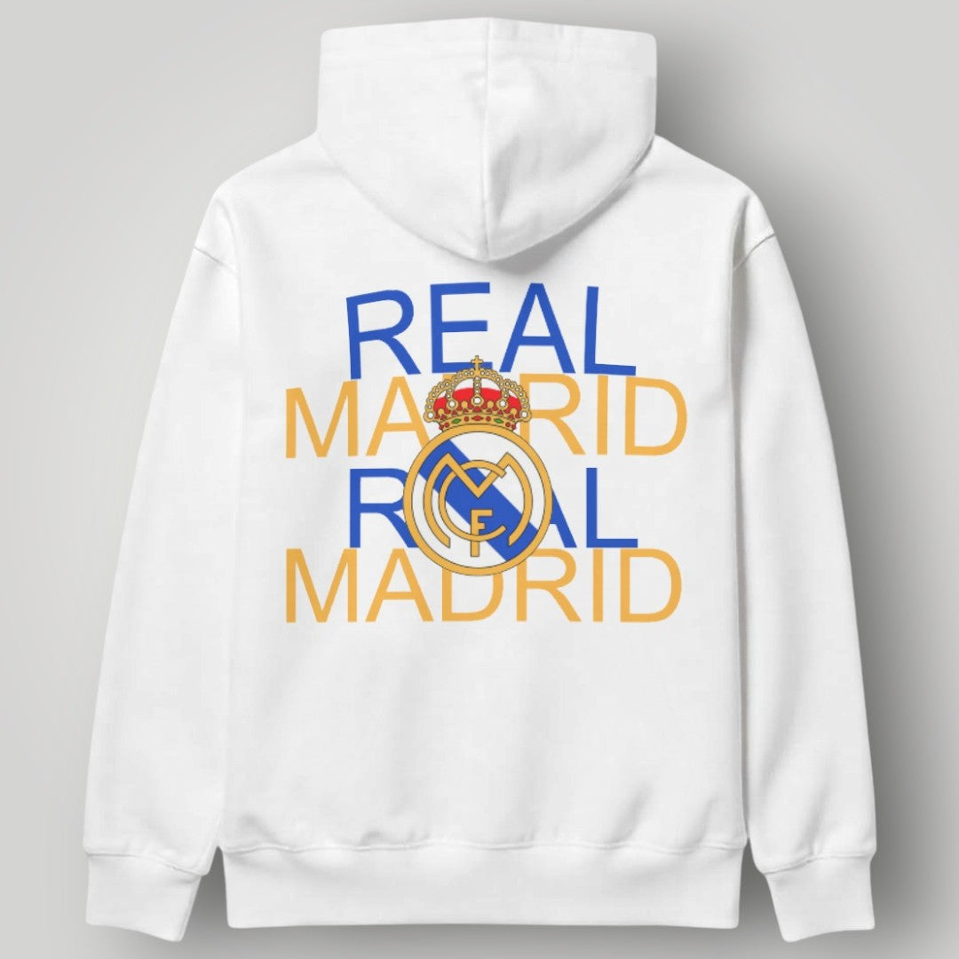 Real Madrid "Pure Blanco" Contrast Hoodie - Premium White & Black Fan Pullover
