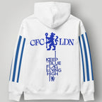 Chelsea FC Modern Lion Heritage Hoodie – White & Blue 1905 Streetwear Pullover