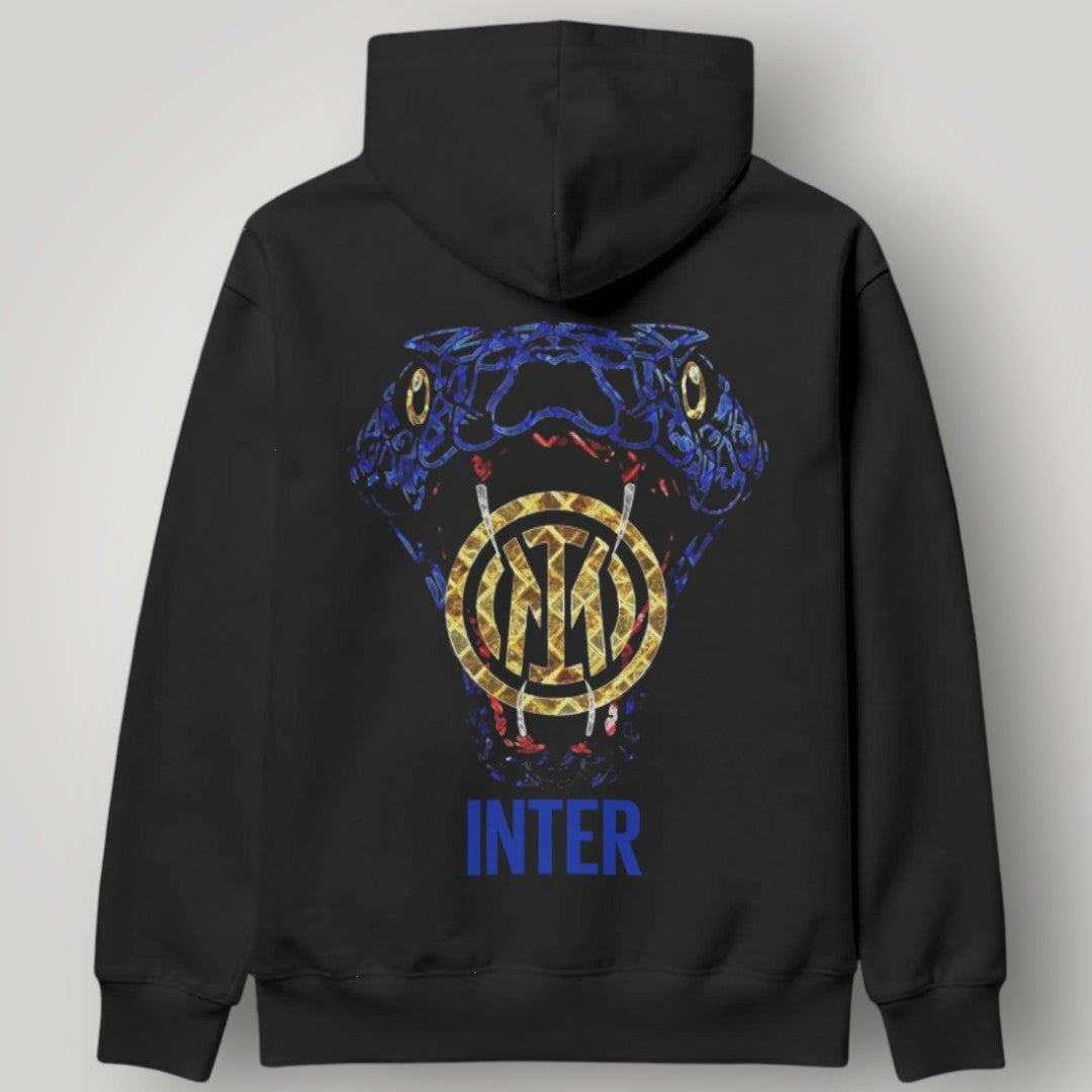 Inter Milan "Snakeskin" Edition Hoodie - White Nerazzurri Two-Star Pullover - Modern Italian Football Fan Streetwear