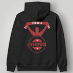 Liverpool F.C. Classic Varsity Circle Hoodie - White Two-Tone LFC Heritage Apparel