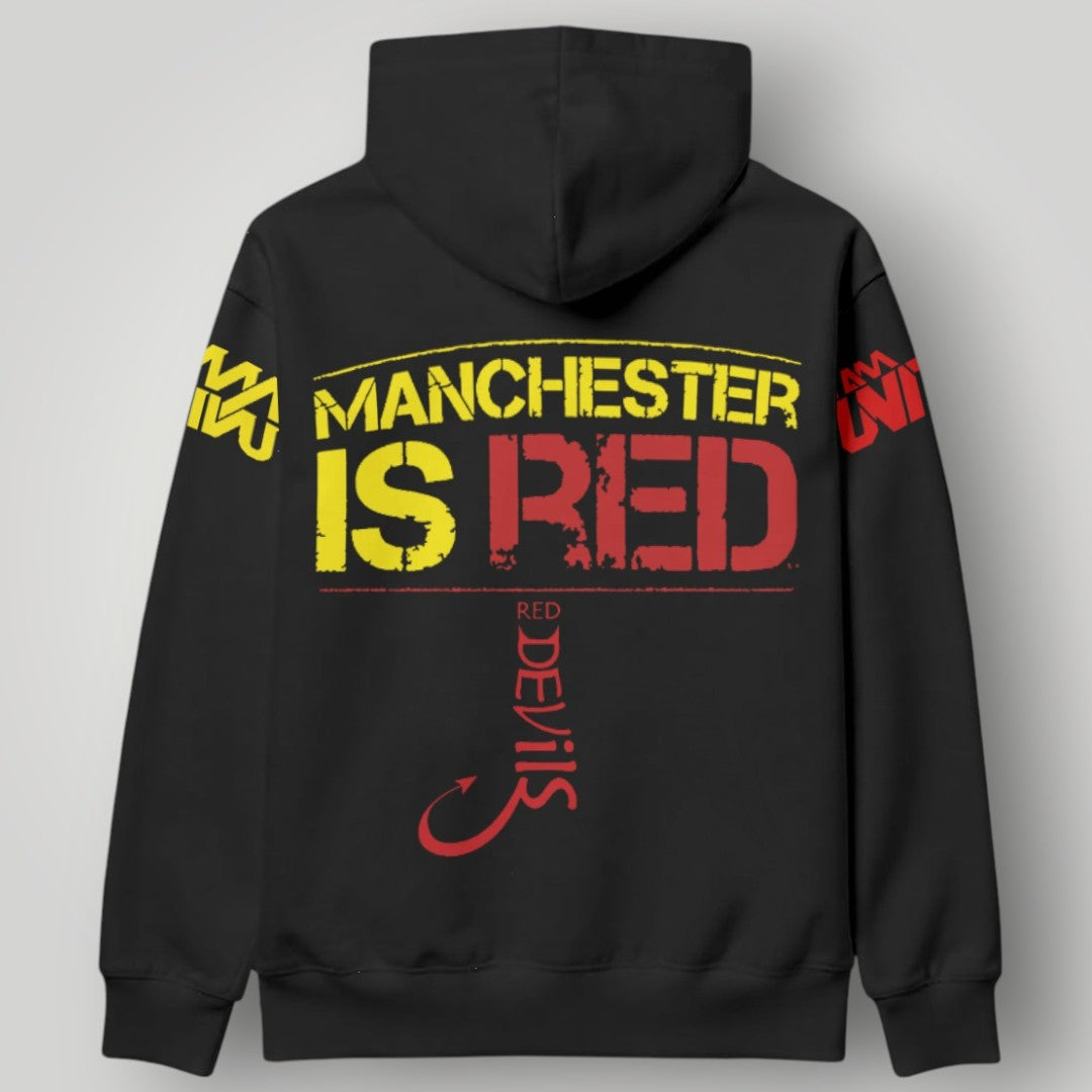 Manchester United Fan Hoodie - Red Devils Graphic Streetwear Pullover