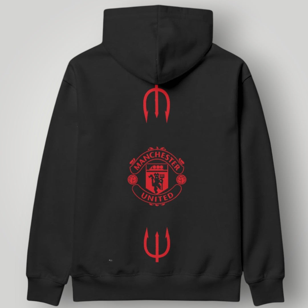 Manchester United "Manchester is Red" Statement Hoodie - Black MUFC The Red Devils Graphic Fan Gear