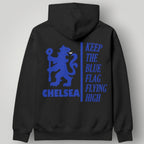 Chelsea FC Clean White Minimalist Hoodie – Blue & Gold Lion Crest Urban Pullover