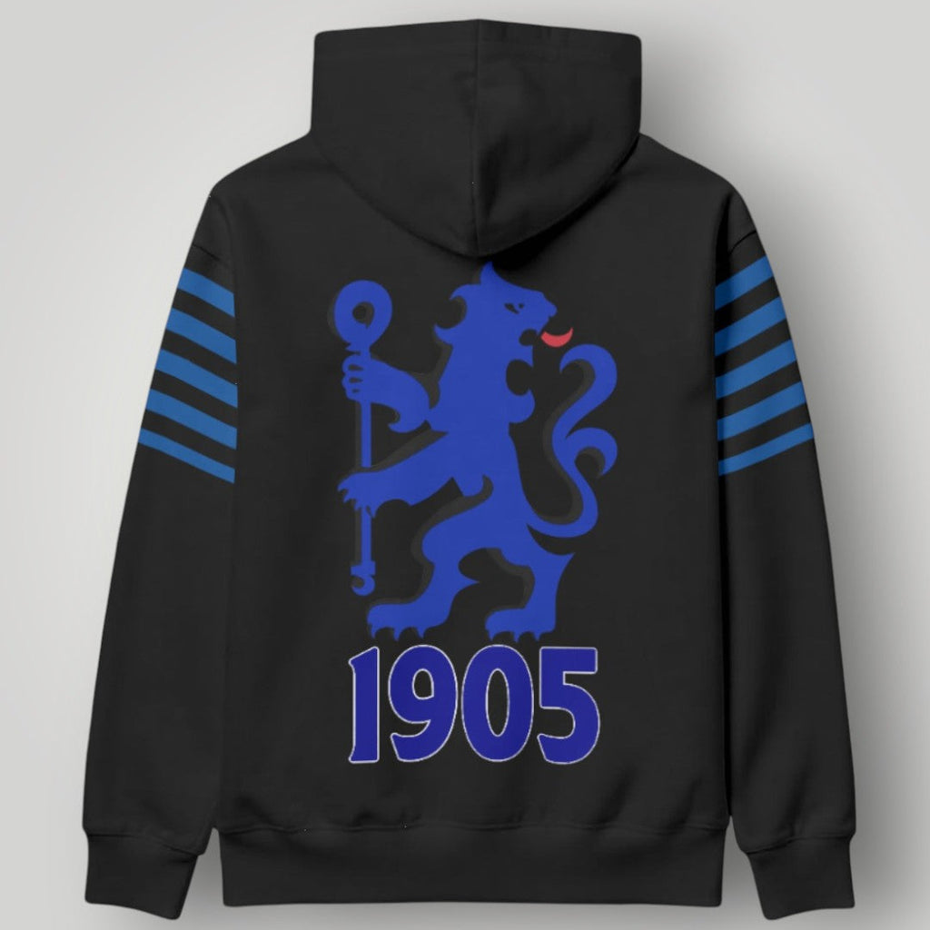 Chelsea FC Classic Stripe Edition Hoodie – Iconic Blue & White Lion Crest Pullover