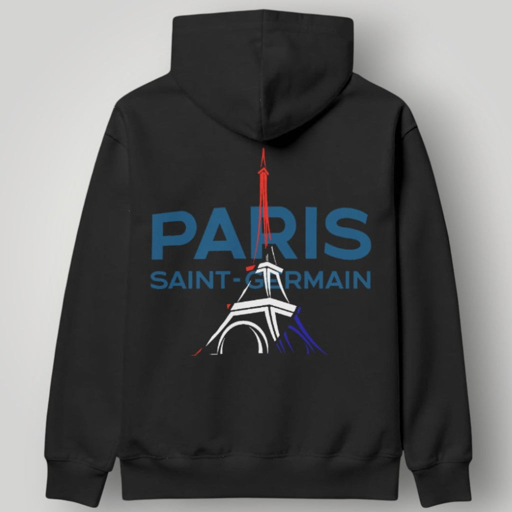 PSG Urban Brushstroke Hoodie - Modern Vertical Stripe Black Paris Pullover