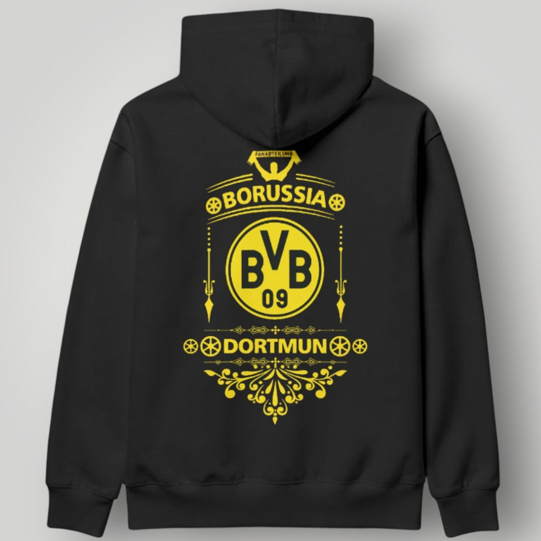 BVB 09 Borussia Dortmund "Stripe Edition" Hoodie – Black & Yellow Athletic Fan Pullover