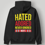 Manchester United "We Are United" Graphic Hoodie - Black & Gold MUFC Split Typography Streetwear