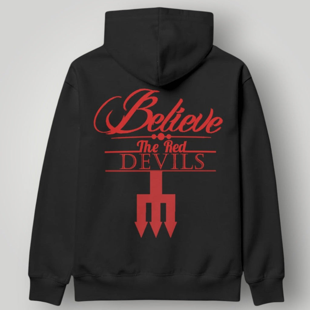 Manchester United "Glory Glory" Statement Hoodie - Black MUFC Red Devils Graphic Fan Gear