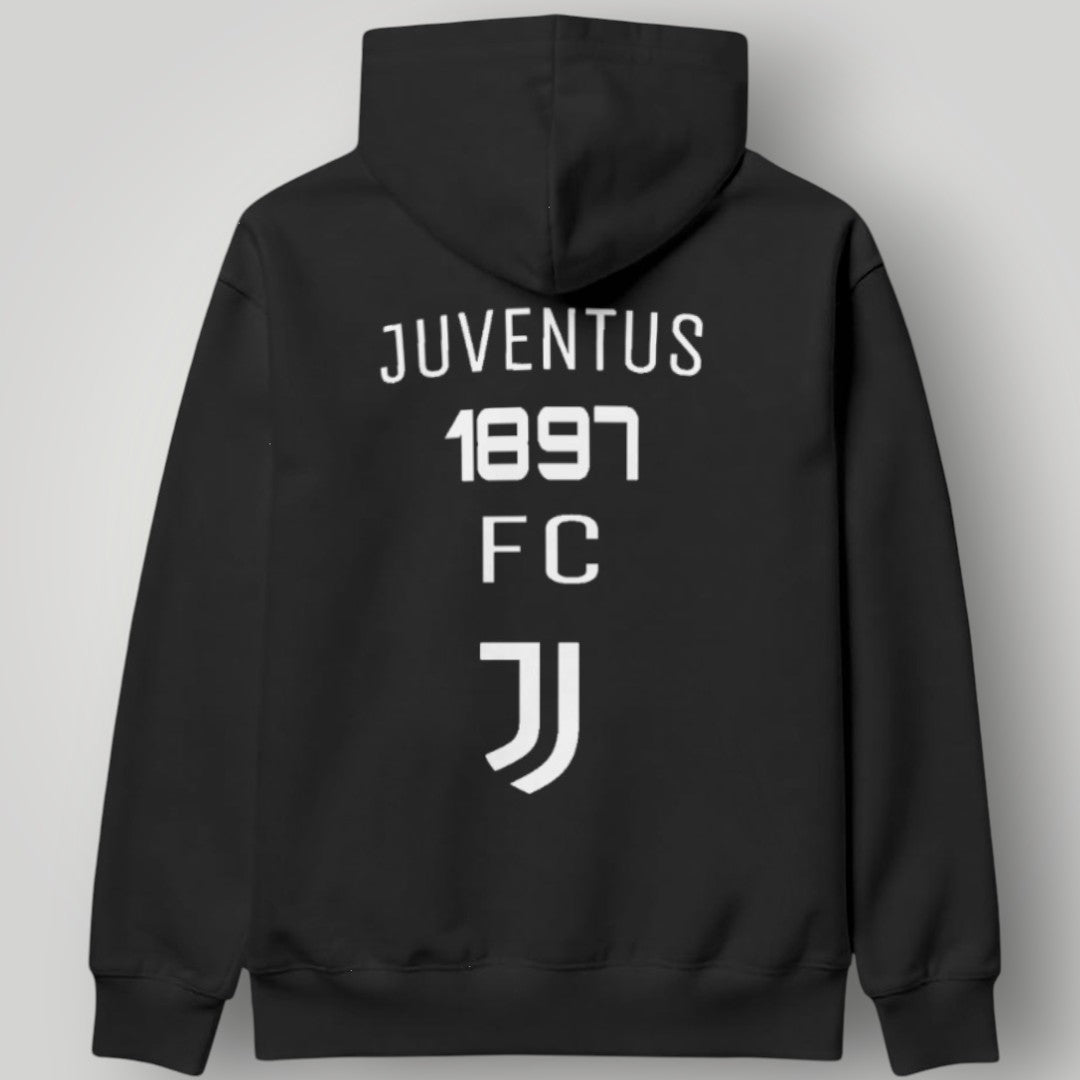 Juventus "Italia" Heritage Hoodie - Bold Typography & Tricolore Ribbon Fan Edition