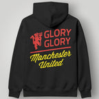 Manchester United "Born, Live, Die United" Life-Long Fan Hoodie - Black & Gold MUFC Slogan Sweatshirt