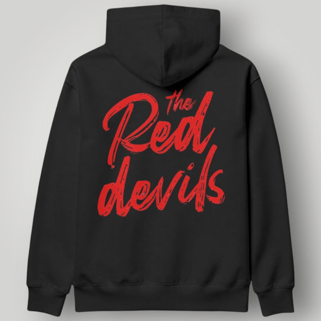 Manchester United Artistic Crest Hoodie - Black MUFC Filigree Graphic Fan Sweatshirt