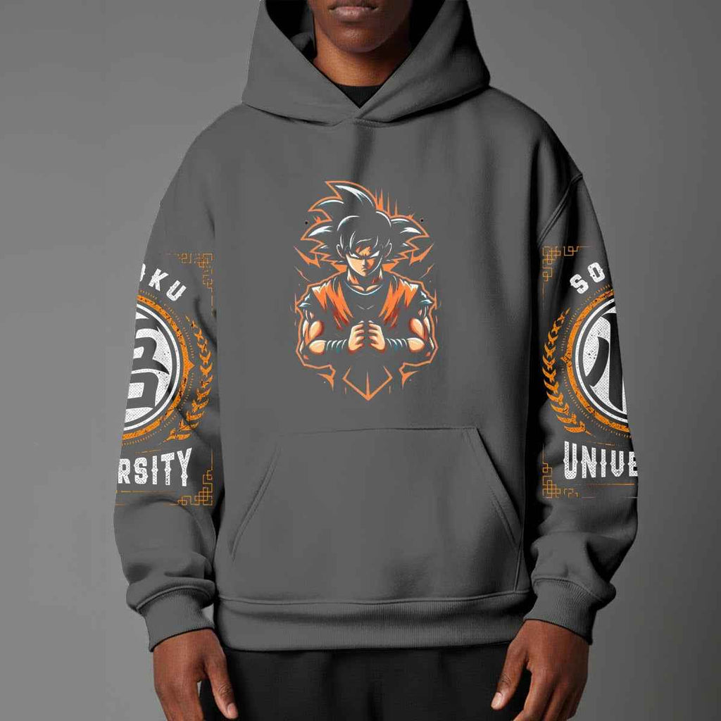 Dragon Ball Z Vintage 1984 Style Hoodie | Black Goku Silhouette Pullover