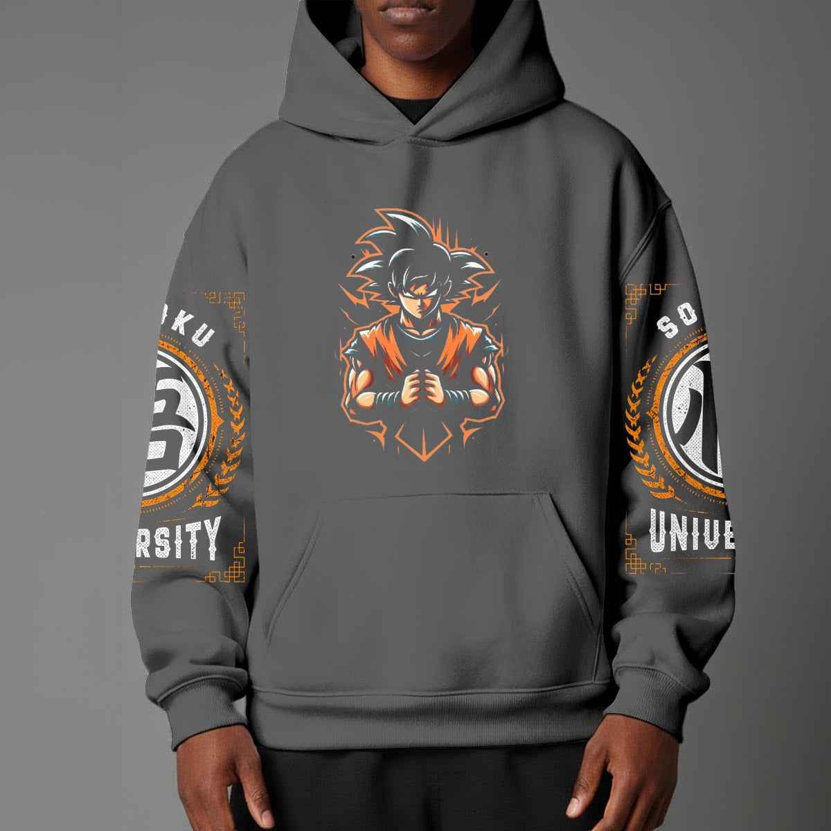 Dragon Ball Z Vintage 1984 Style Hoodie | Black Goku Silhouette Pullover