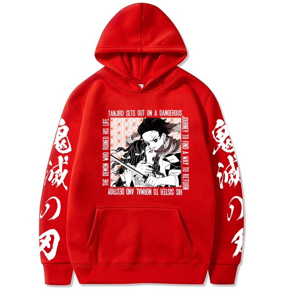 Demon Slayer Printed Hoodie - Casual Harajuku Style