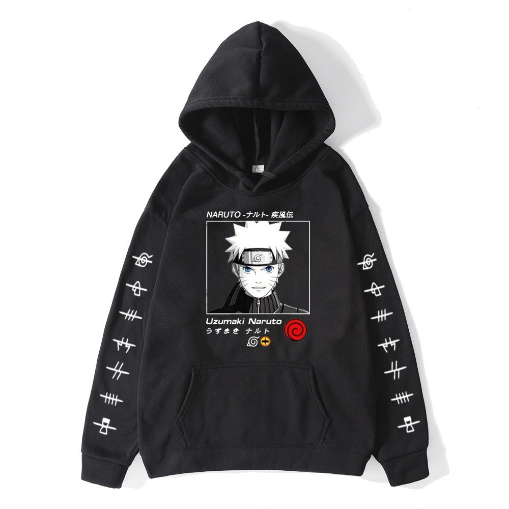 Naruto Whirlpool Print Hoodie - Large Size