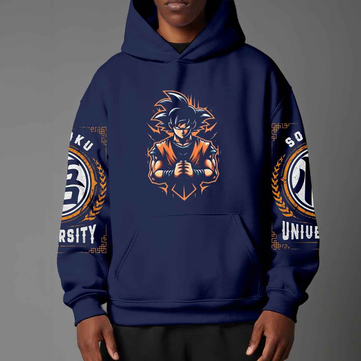 Dragon Ball Z Vintage 1984 Style Hoodie | Black Goku Silhouette Pullover
