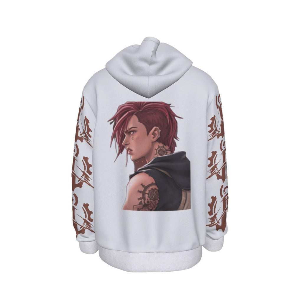 Arcane Vi inspired gamer hoodie front view

League of Legends Vi fan hoodie black

Anime streetwear Vi cosplay hoodie

Arcane style cyberpunk gamer sweatshirt