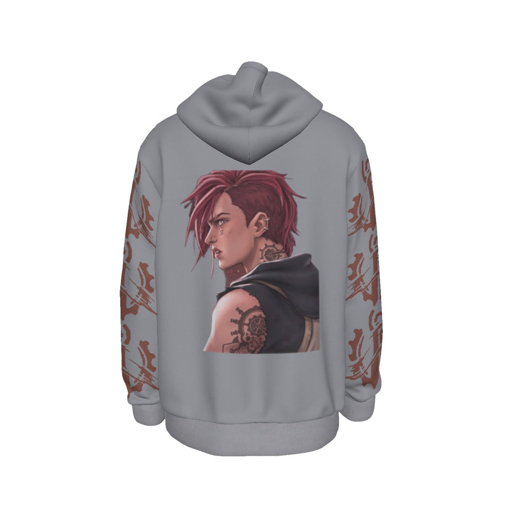 Arcane Vi inspired gamer hoodie front view

League of Legends Vi fan hoodie black

Anime streetwear Vi cosplay hoodie

Arcane style cyberpunk gamer sweatshirt