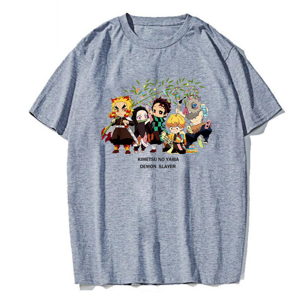 Demon Slayer Anime Print Short Sleeve Top