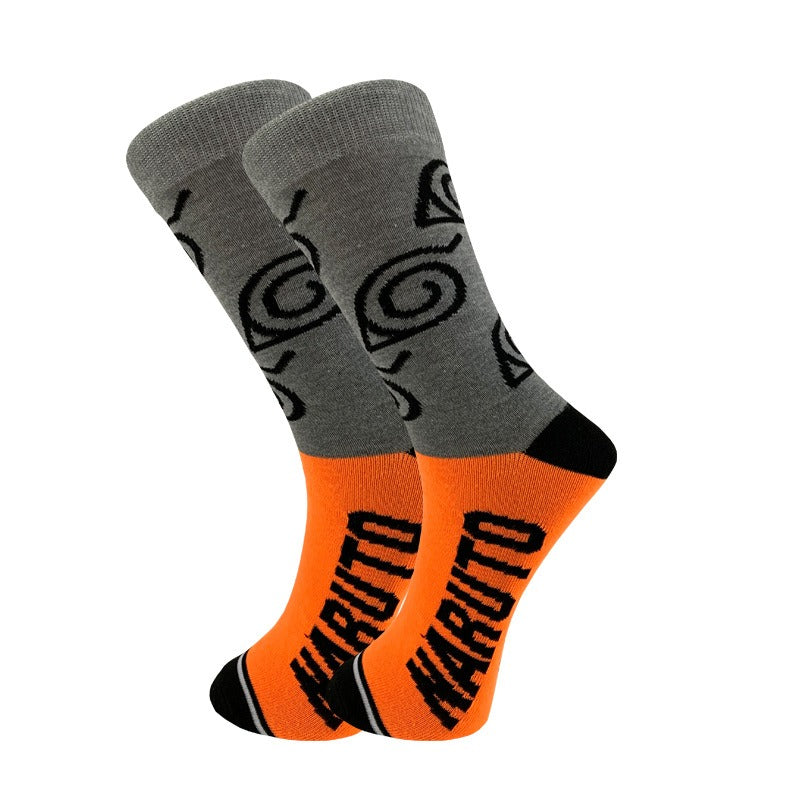 Trendy Naruto Academy Style Mid Cap Sports Socks