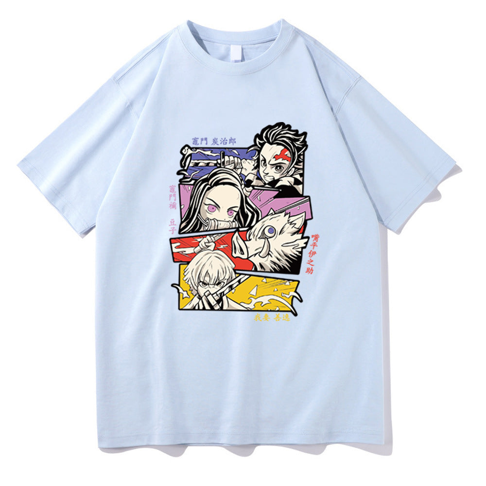 Demon Slayer Print Short Sleeve Top