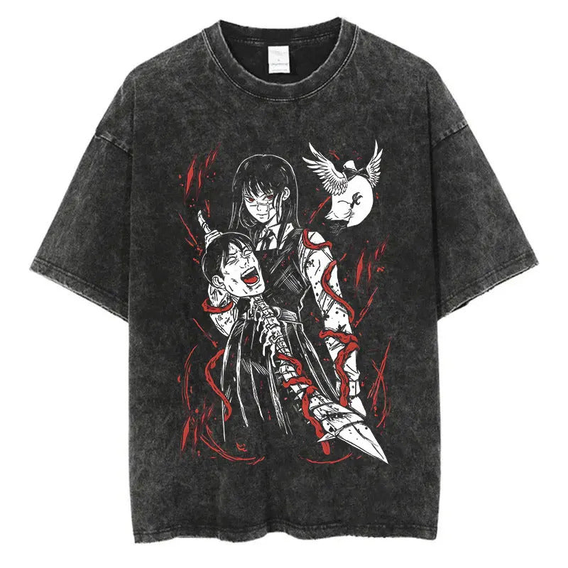 Demon Slayer Vintage Anime T-Shirt - Summer Cotton
