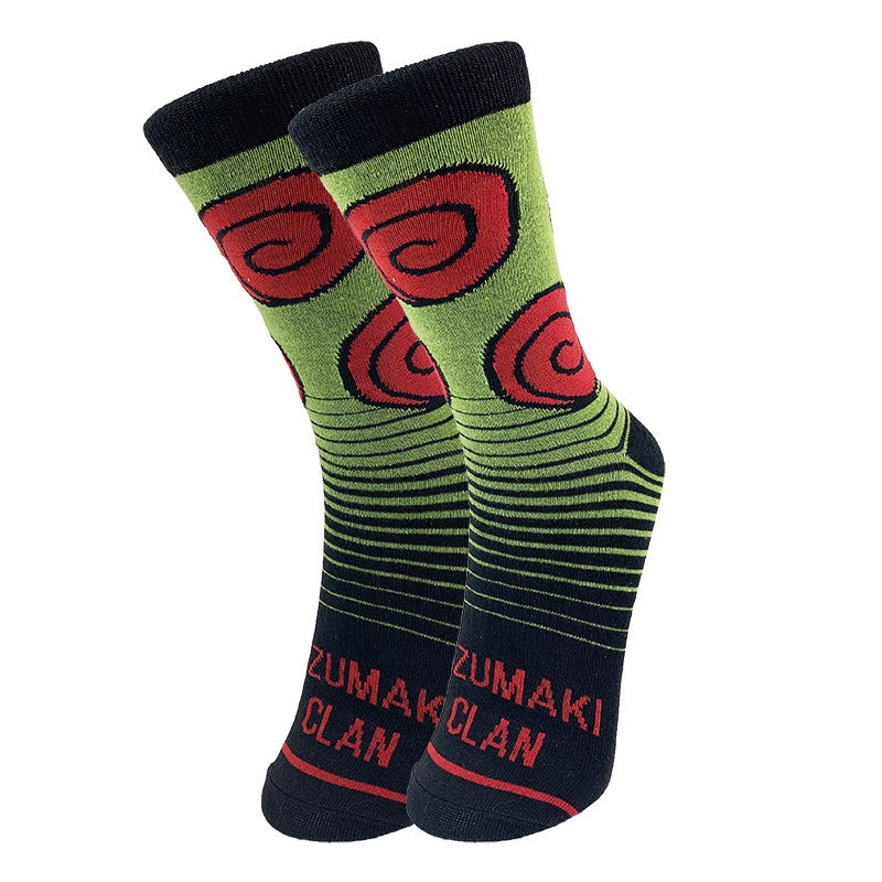 Trendy Naruto Academy Style Mid Cap Sports Socks