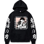 Demon Slayer Printed Hoodie - Casual Harajuku Style