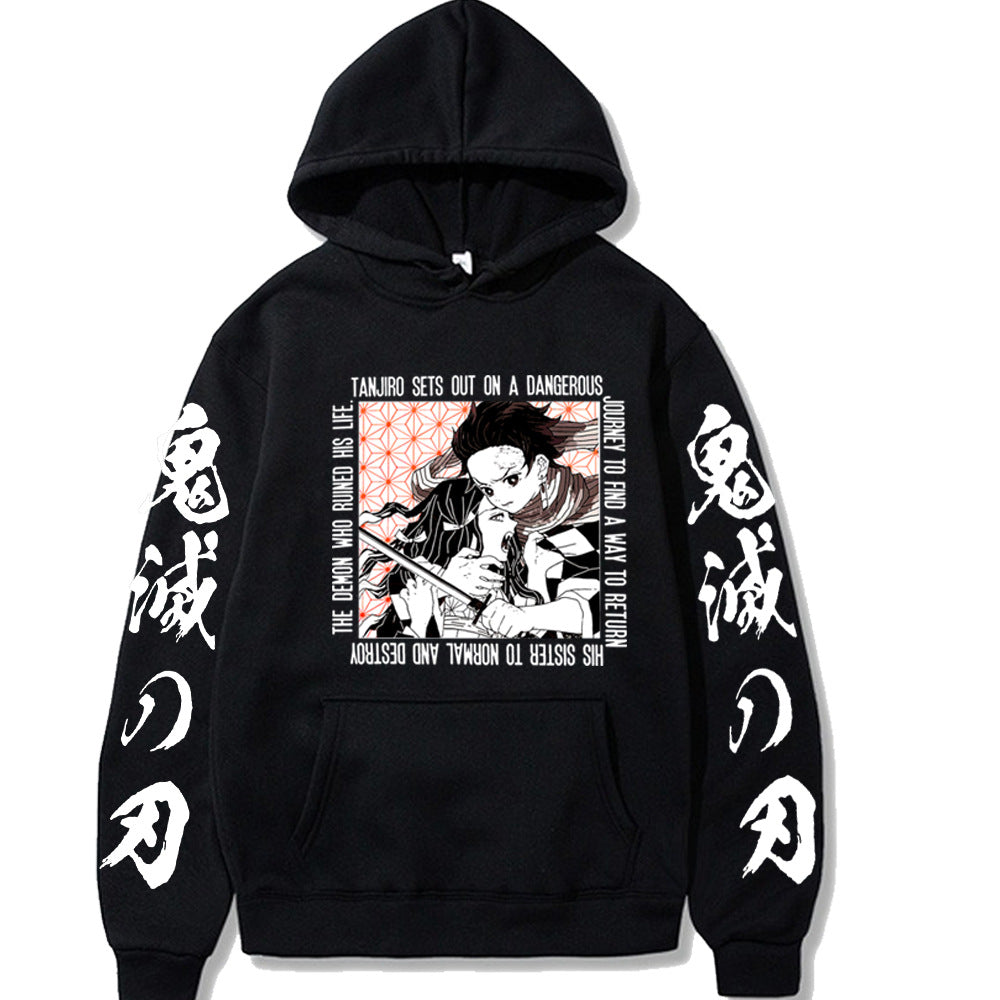 Demon Slayer Printed Hoodie - Casual Harajuku Style