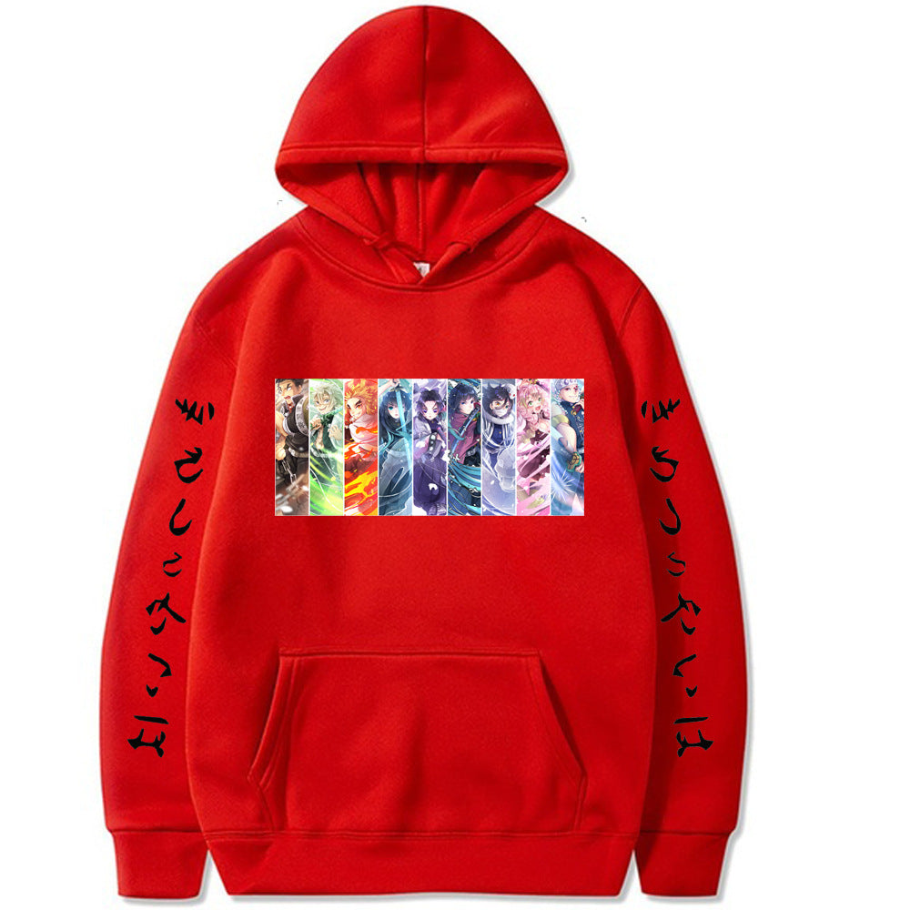 Hooded Sweatshirt with Demon Slayer Comic Print