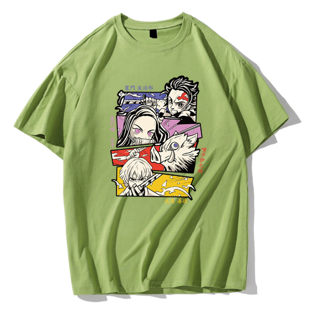 Demon Slayer Print Short Sleeve Top