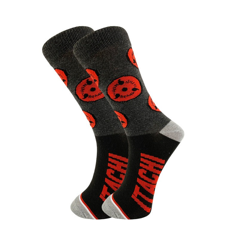 Trendy Naruto Academy Style Mid Cap Sports Socks