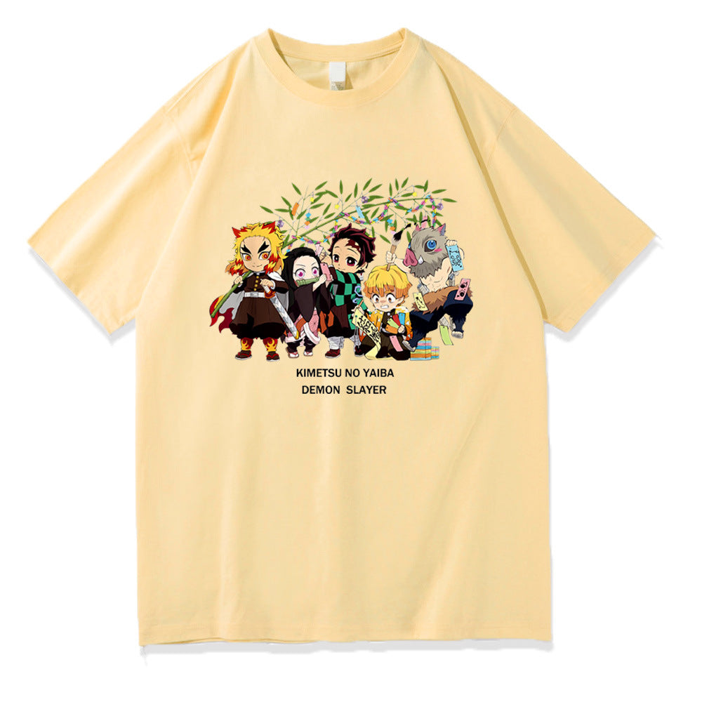 Demon Slayer Anime Print Short Sleeve Top