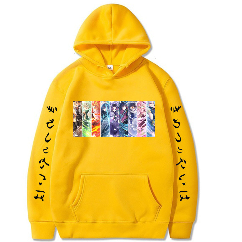 Hooded Sweatshirt with Demon Slayer Comic Print