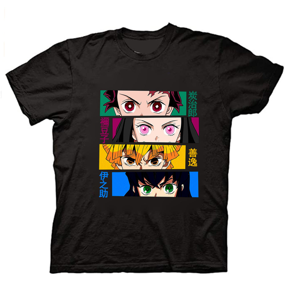 Demon Slayer Printed Black Short Sleeve T-Shirt