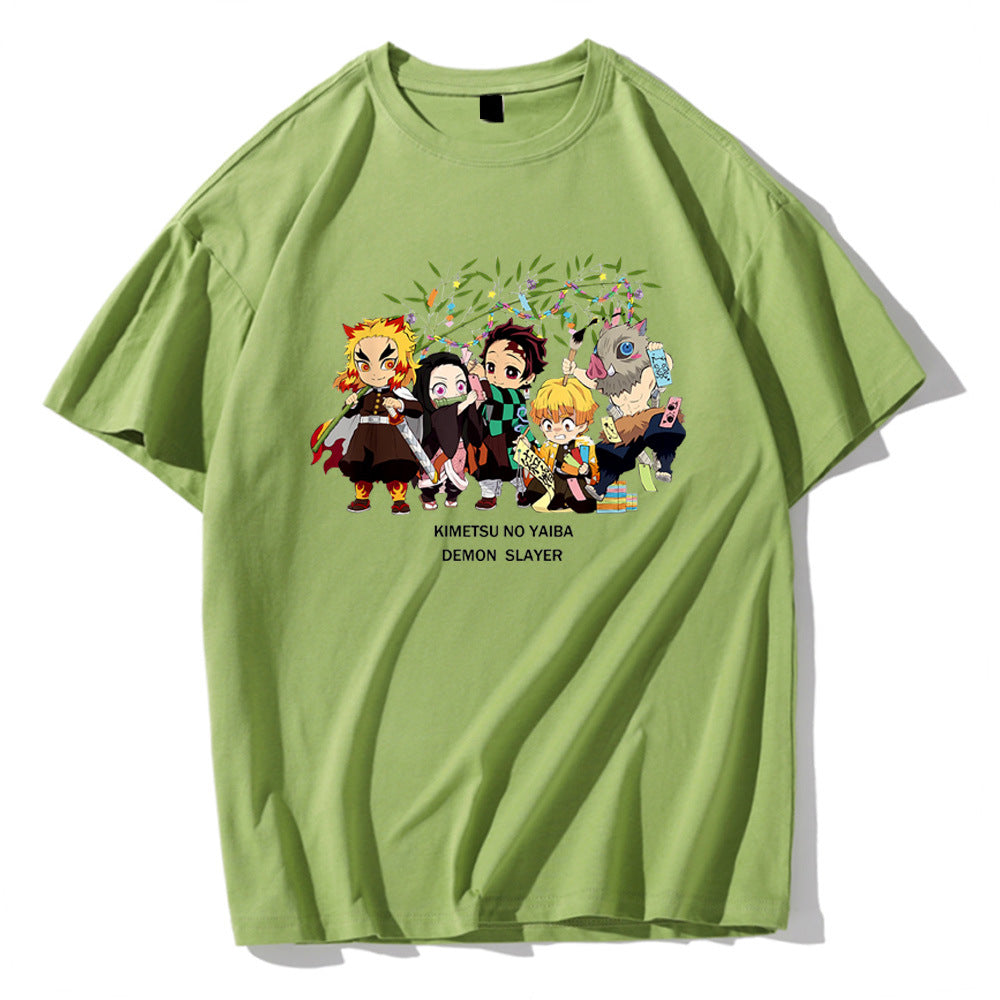 Demon Slayer Anime Print Short Sleeve Top