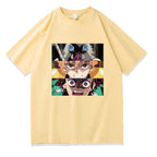 Demon Slayer Cartoon Print Short Sleeve Top
