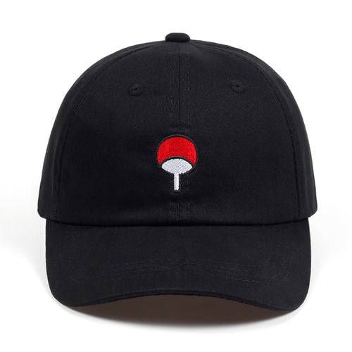 100% Cotton Naruto Uchiha Dad Hat - Black Snapback