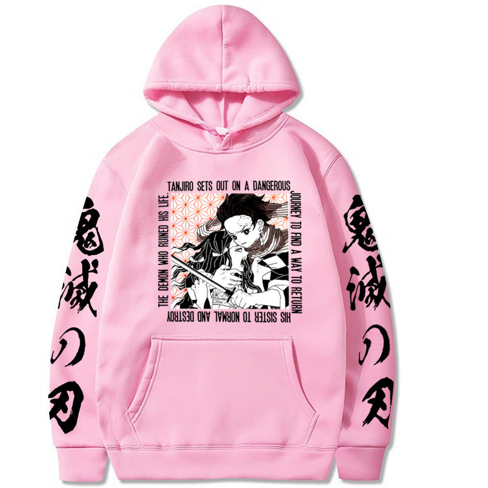 Demon Slayer Printed Hoodie - Casual Harajuku Style
