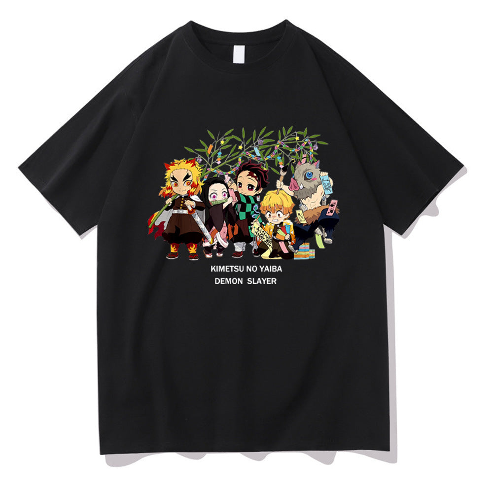 Demon Slayer Anime Print Short Sleeve Top