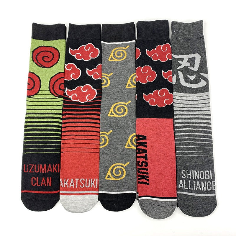 Trendy Naruto Academy Style Mid Cap Sports Socks