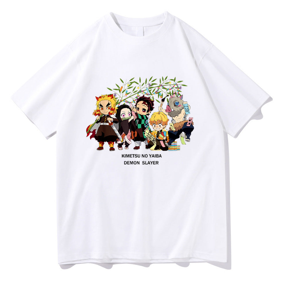 Demon Slayer Anime Print Short Sleeve Top
